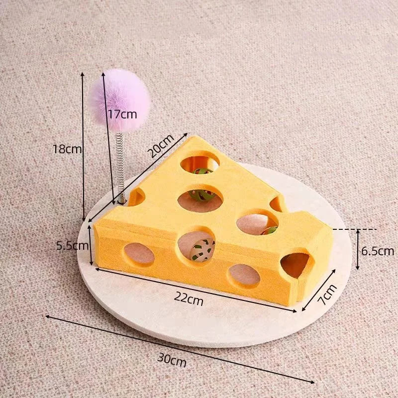Interactive Felt Cat Puzzle Box with Bell Ball & Hunting Holes