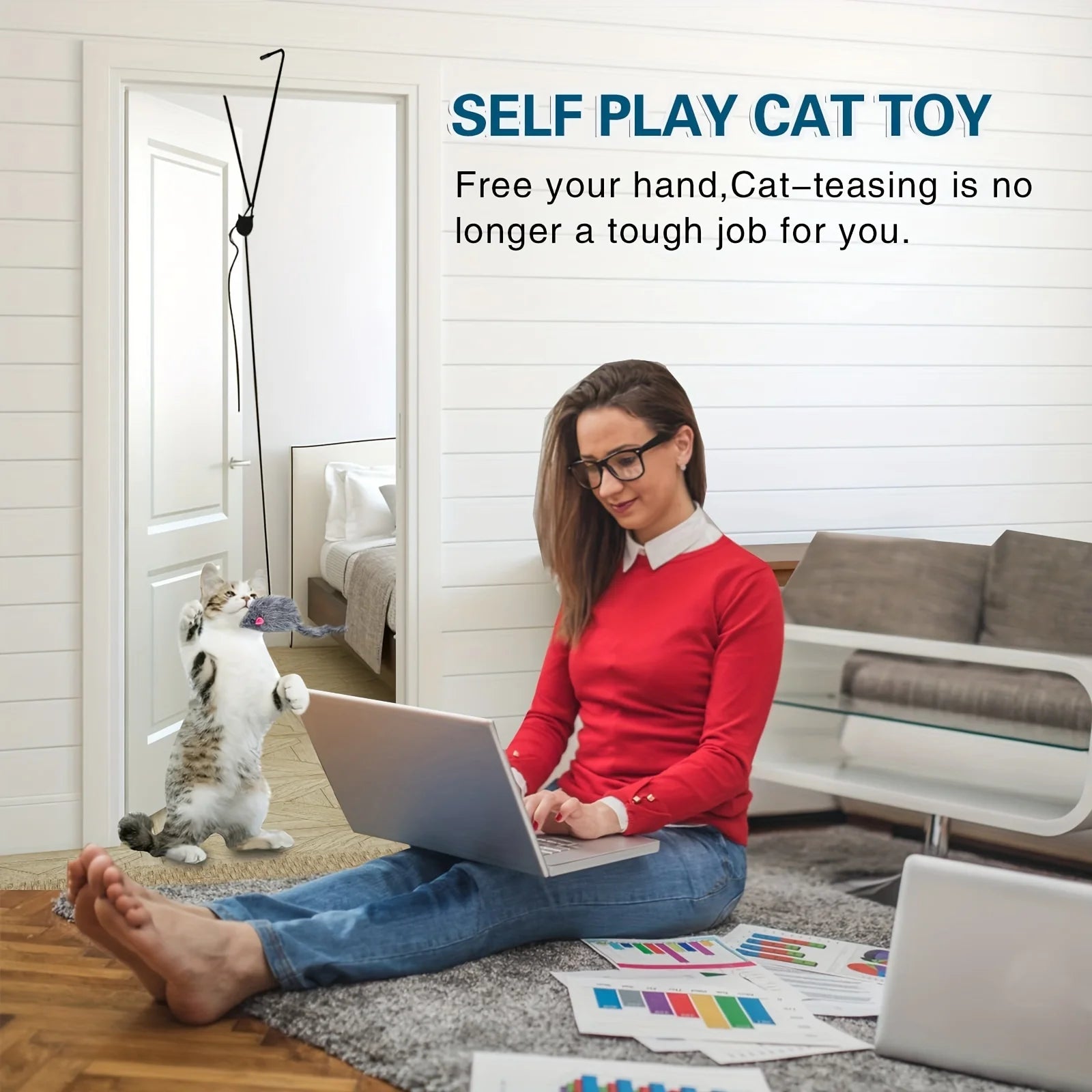 The Bounce & Pounce Door Hanging Cat Toy
